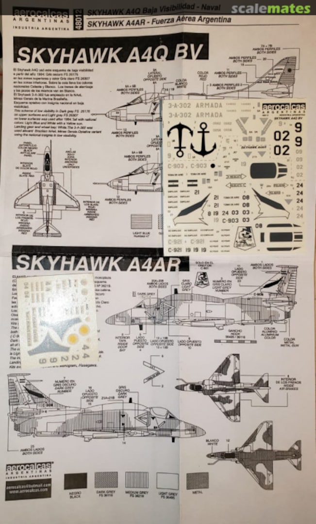 Boxart SKYHAWK A4Q LV NAVAL/A4AR FAA 48012 Aerocalcas Argentinas