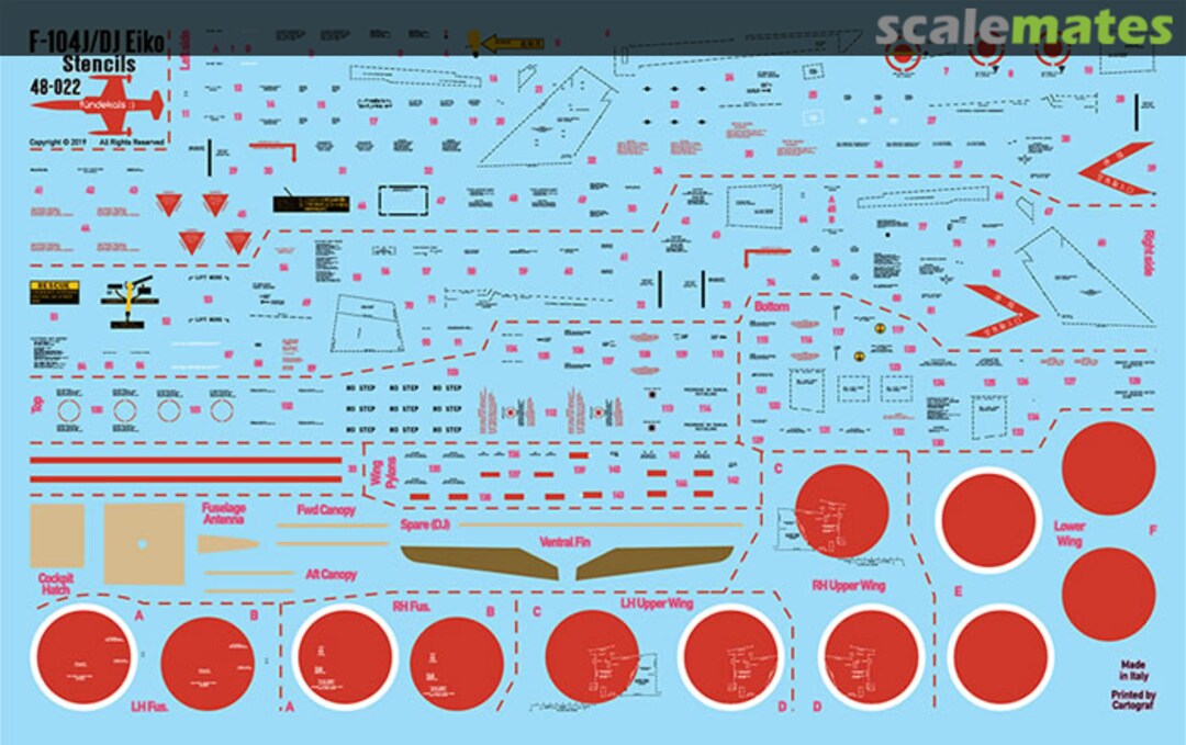 Boxart F-104J/DJ Eiko Stencils FD48022 fündekals