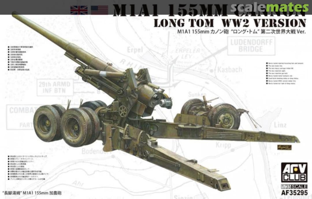 Boxart M1A1 155mm Cannon "Long Tom" AF35295 AFV Club