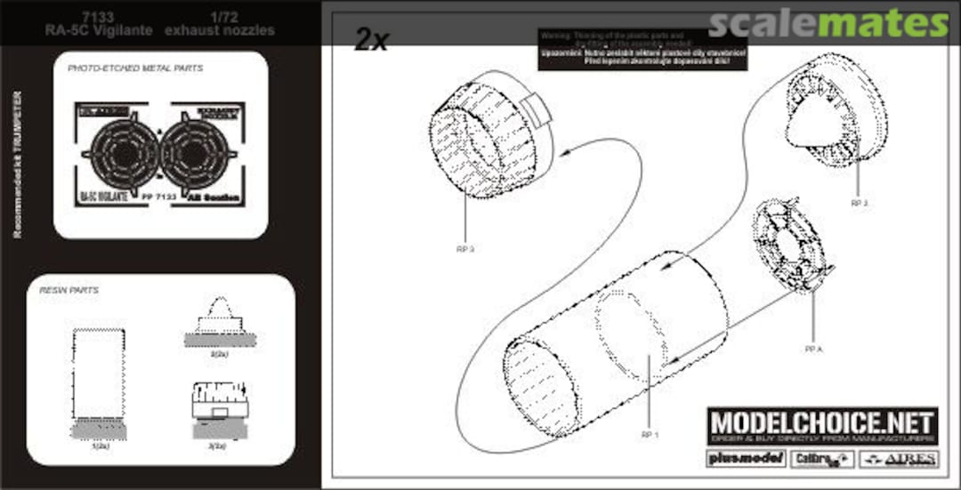 Boxart RA-5C Vigilante exhaust nozzles 7133 Aires