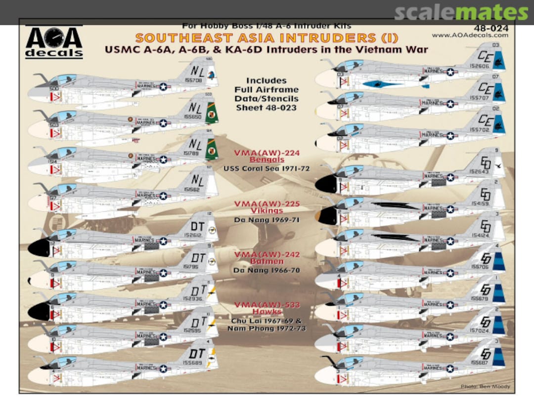 Boxart Southeast Asia Intruders (1) 48-024 AOA decals