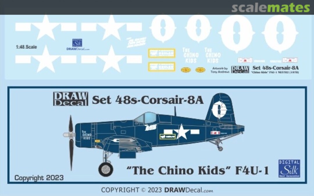 Boxart “The Chino Kids” F4U-1 48-Corsair-8A Draw Decal