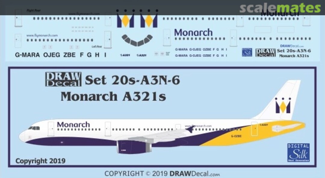 Boxart Monarch A321s 20-A3N-6 Draw Decal