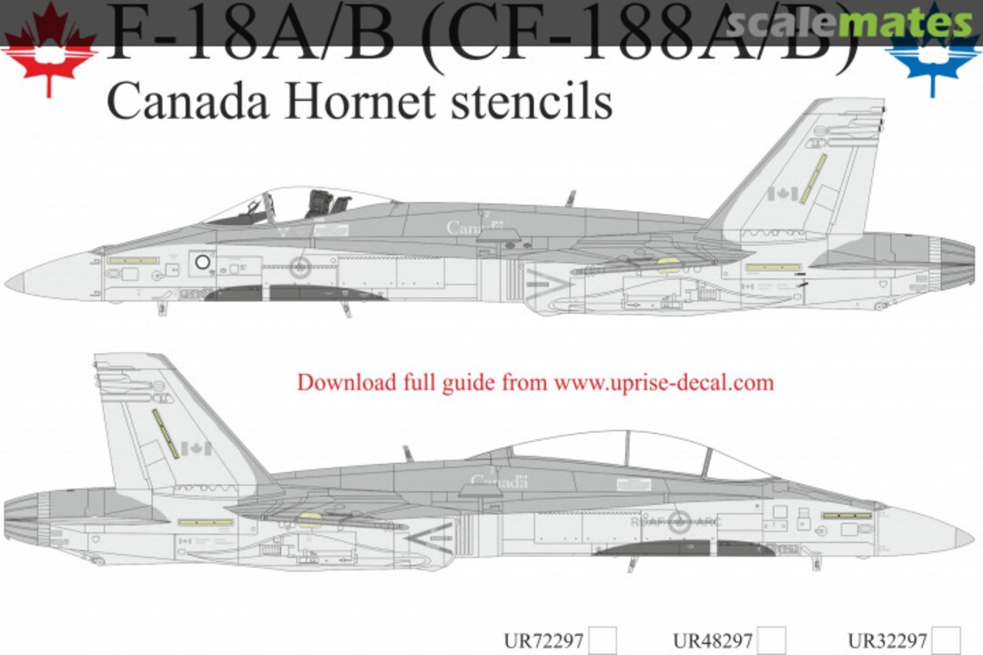 Boxart F-18A/B (CF-188A/B) Hornet Canada stencils UR32297 UpRise Decal Serbia