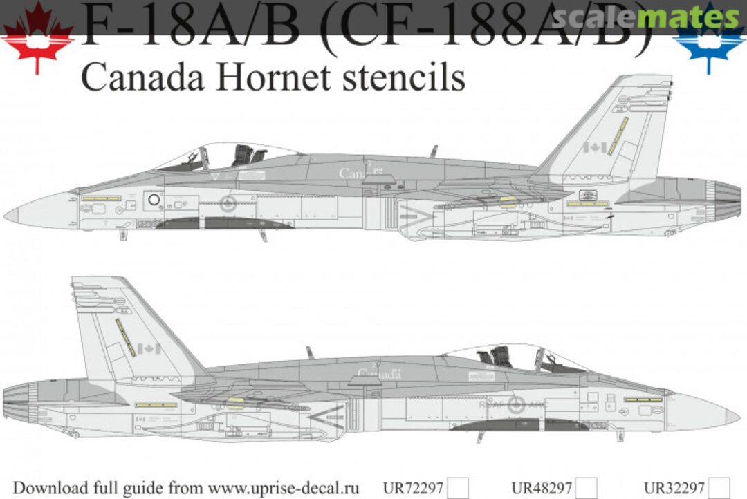 Boxart F-18A/B (CF-188A/B) Hornet Canada stencils UR32297 UpRise