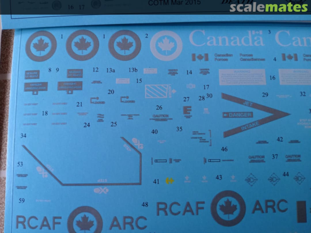 Contents F-18A/B (CF-188A/B) Hornet Canada stencils UR32297 UpRise