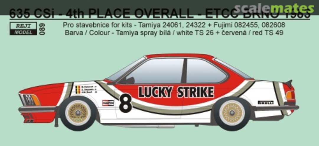 Boxart BMW 635 Csi Lucky Strike 089 REJI Model