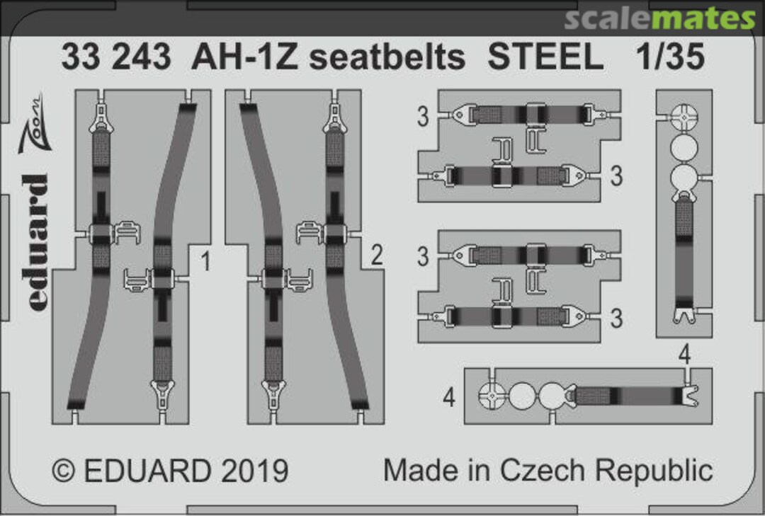 Boxart AH-1Z seatbelts STEEL ACADEMY 33243 Eduard