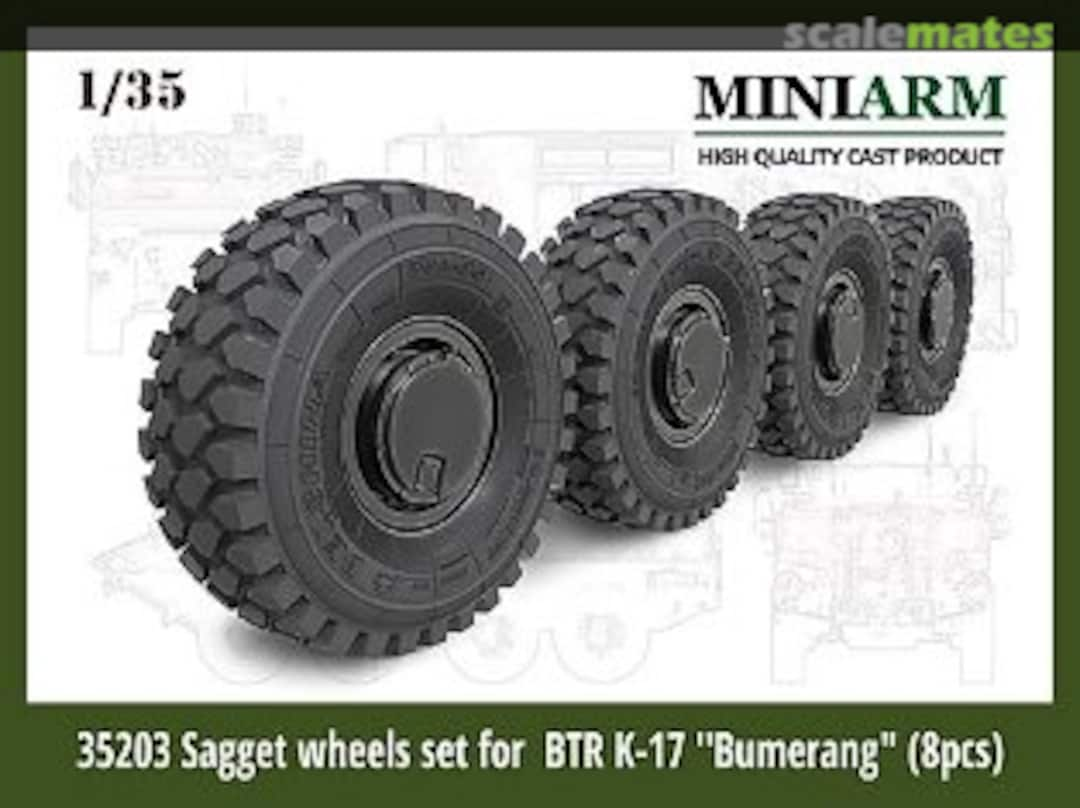 Boxart Sagged wheel set for BTR K-17 "Bumerang" (8pcs) B35203 Miniarm