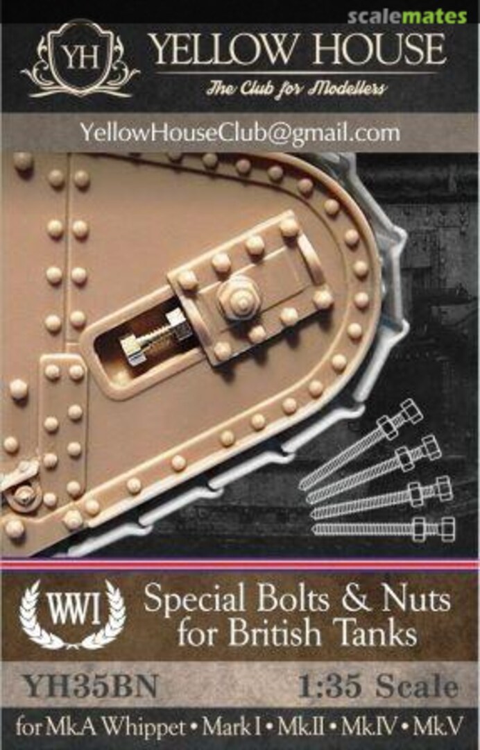 Boxart Special Bolts & Nuts for Idlers for WWI British Tanks YH35BN Yellow House Club 