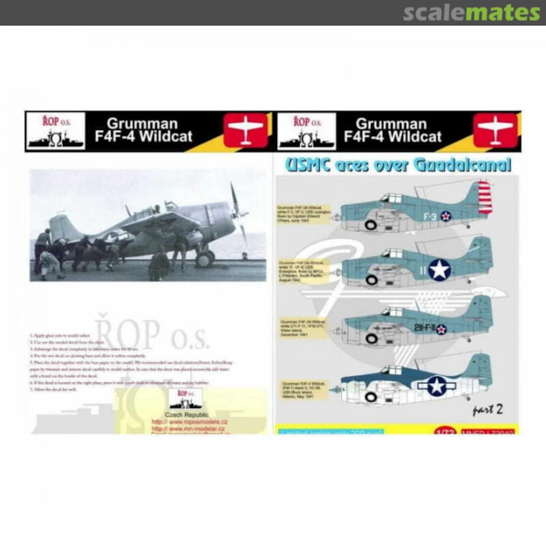 Boxart Grumman F4F-4 Wildcat - USMC aces over Guadalcanal MNFDL72040 ROP o.s.