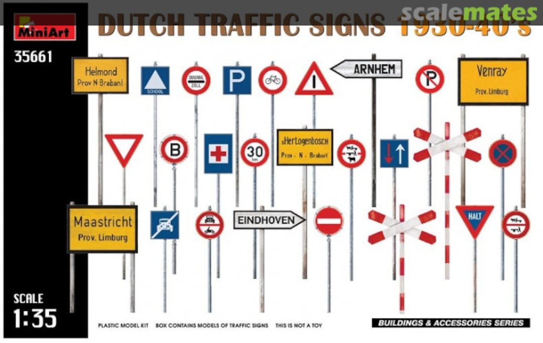 Boxart Dutch Traffic Signs 1930-40's 35661 MiniArt