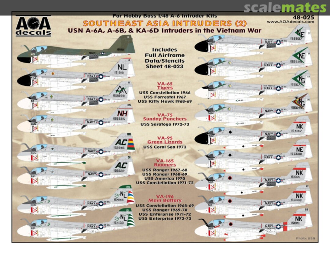 Boxart Southeast Asia Intruders (2) 48-025 AOA decals