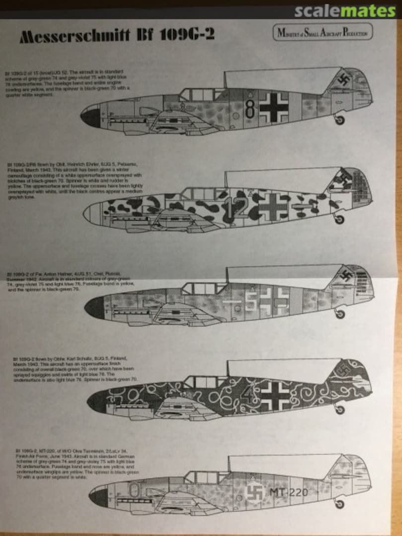 Contents Messerschmitt Bf 109G-2 4848 Ministry of Small Aircraft Production