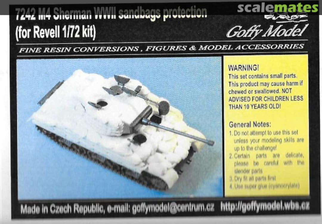 Boxart Sherman WWII sandbags protection 7242 Goffy Model