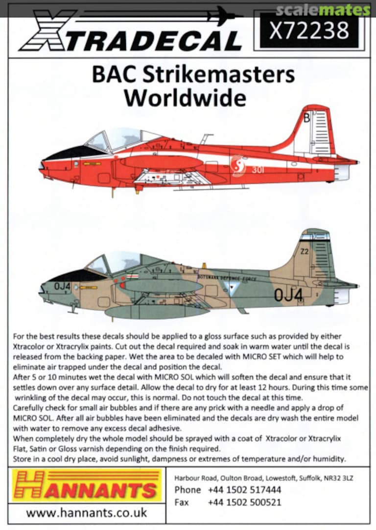 Boxart BAC Strikemasters Worldwide X72238 Xtradecal