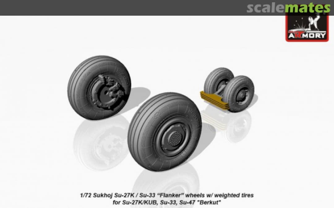 Boxart Sukhoj Su-27K, Su-33 "Flanker" wheels w/ weighted tires AW72034 Armory