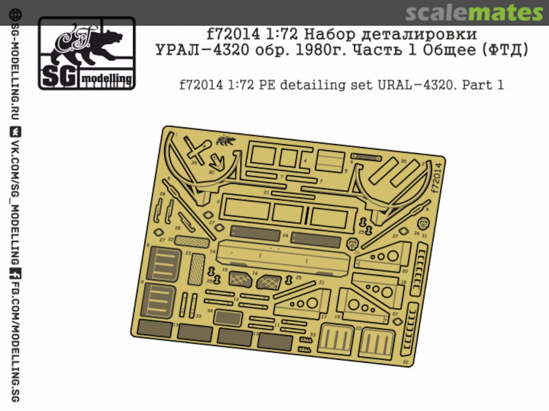 Boxart PE detailing set URAL-4320 part 1 F72014 SG-MODELLING