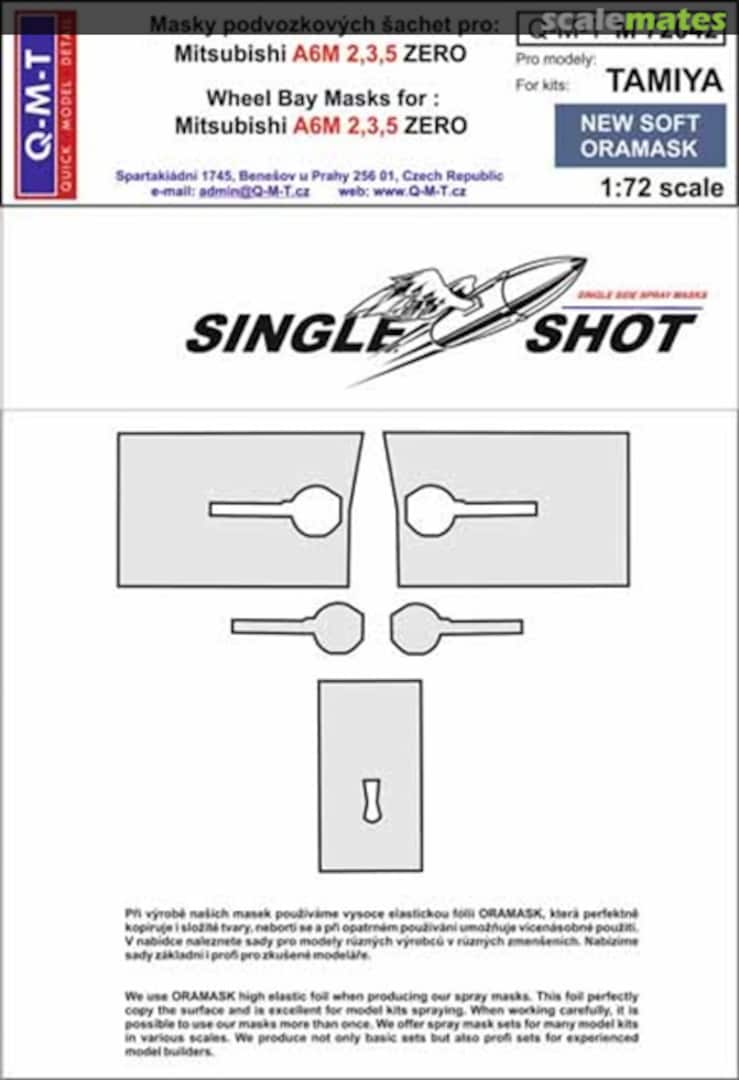 Boxart Mitsubishi A6M2/A6M3/A6M5 'Zero' wheel bay paint masks M72042 Q-M-T