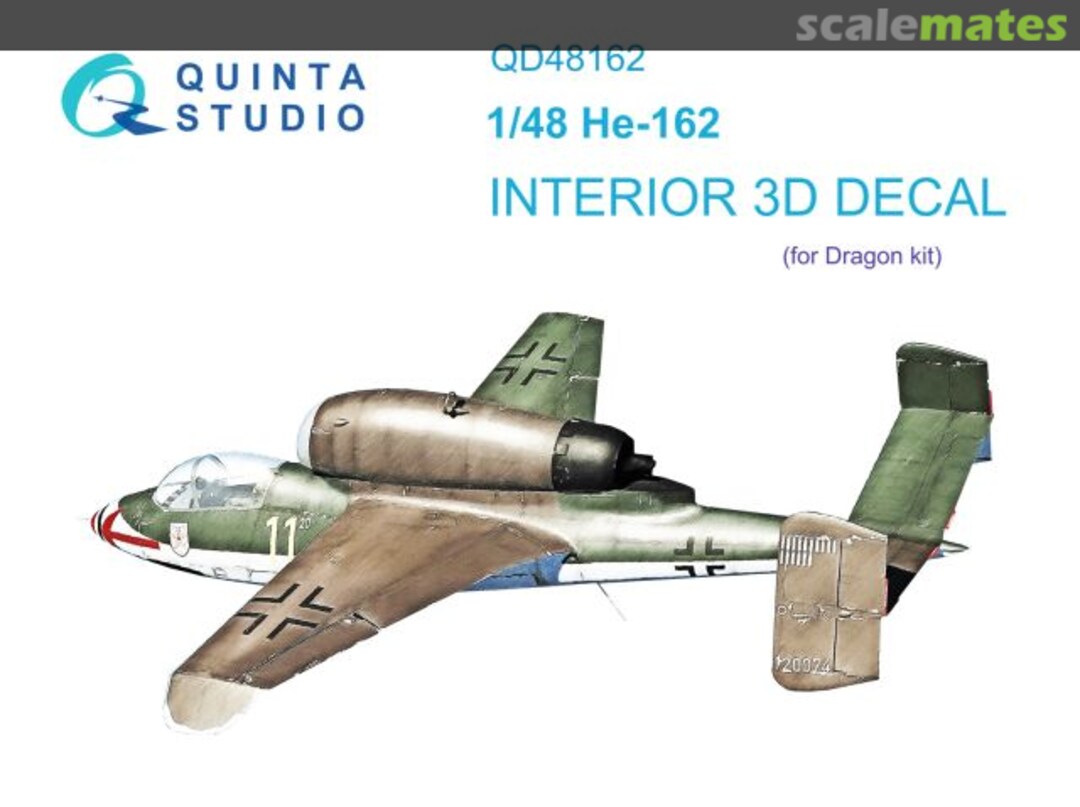 Boxart He 162 Interior 3D decals QD48162 Quinta Studio