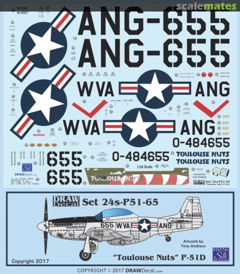 Boxart “Toulouse Nuts” TF-51D 24-P51-65 Draw Decal