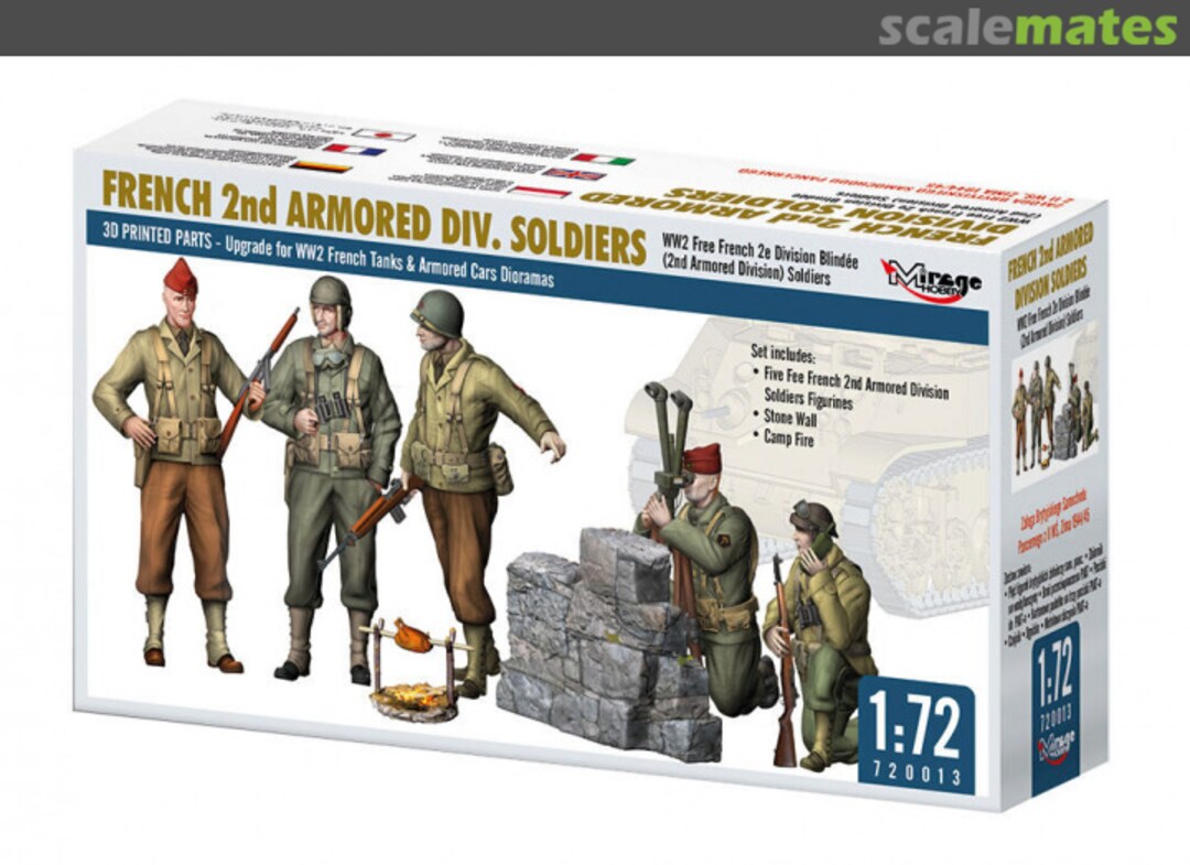 Boxart French 2nd Armoured Div. Soldiers 720013 Mirage Hobby