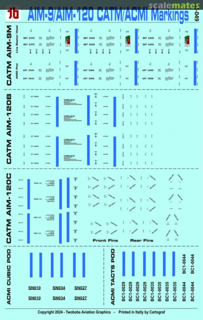 Contents AIM-9/AIM-120 CATM/ACMI Markings 32-049-2024 TwoBobs Aviation Graphics