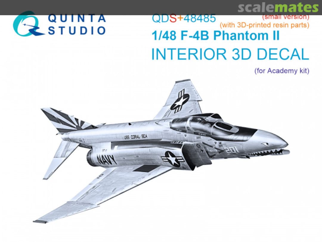 Boxart F-4B Phantom II interior 3D decals (with 3D-printed resin parts) QDS+48485 Quinta Studio