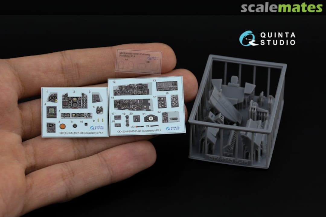 Contents F-4B Phantom II interior 3D decals (with 3D-printed resin parts) QDS+48485 Quinta Studio