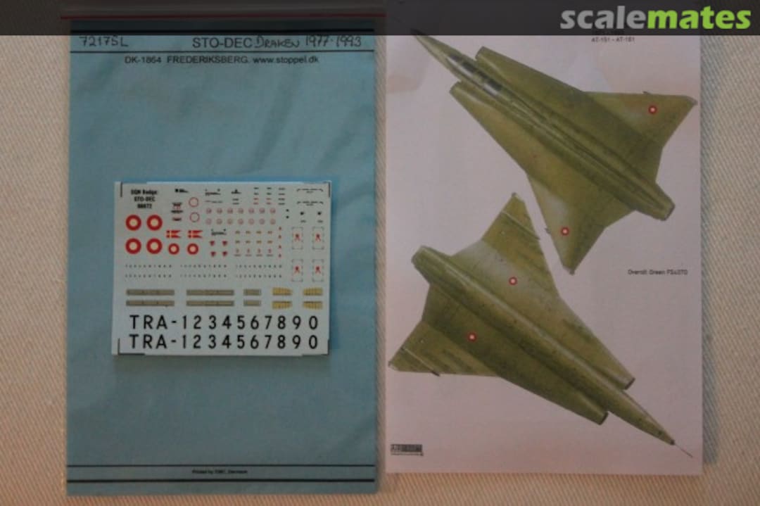 Boxart SAAB Draken 1977-1993 72175L Stoppel Decals