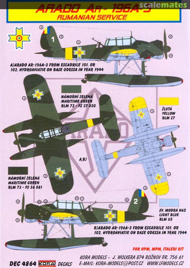 Boxart Arado Ar 196 A-3 DEC4864 Kora Models