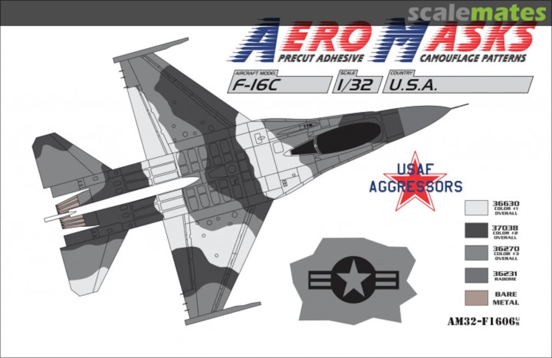 Boxart F-16C USA USAF Aggressors AM32-F1606 AeroMasks