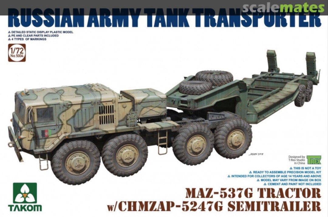 Boxart MAZ-537G Tractor w/ CHMZAP-5247G Semitrailer 5004 Takom