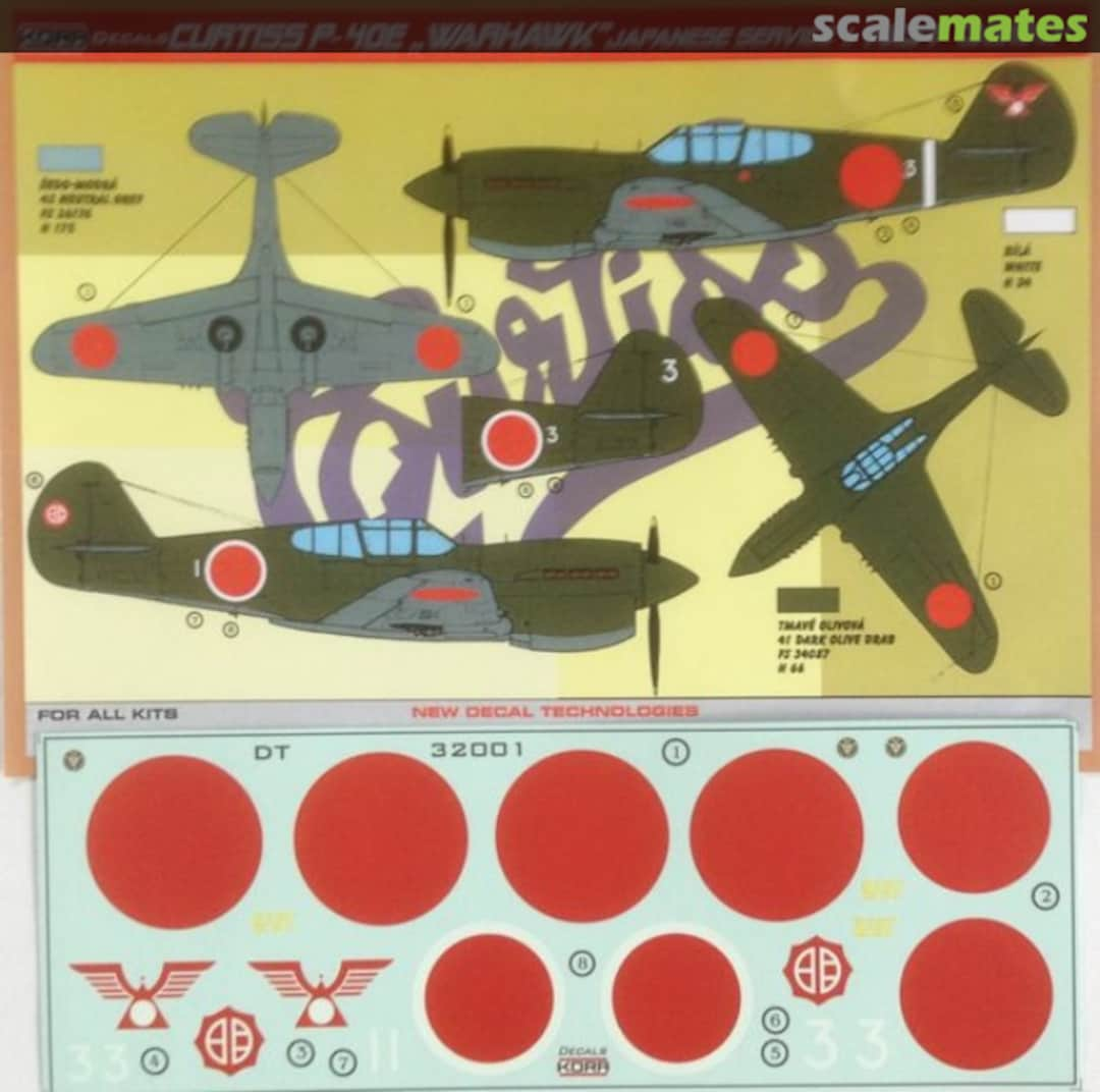 Boxart Curtiss P-40E Warhawk NDT32001 Kora Models