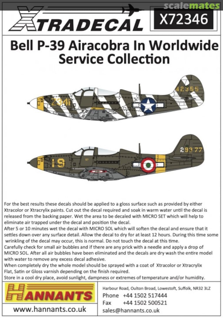 Boxart Bell P-39 Airacobra In Worldwide Service Collection X72346 Xtradecal