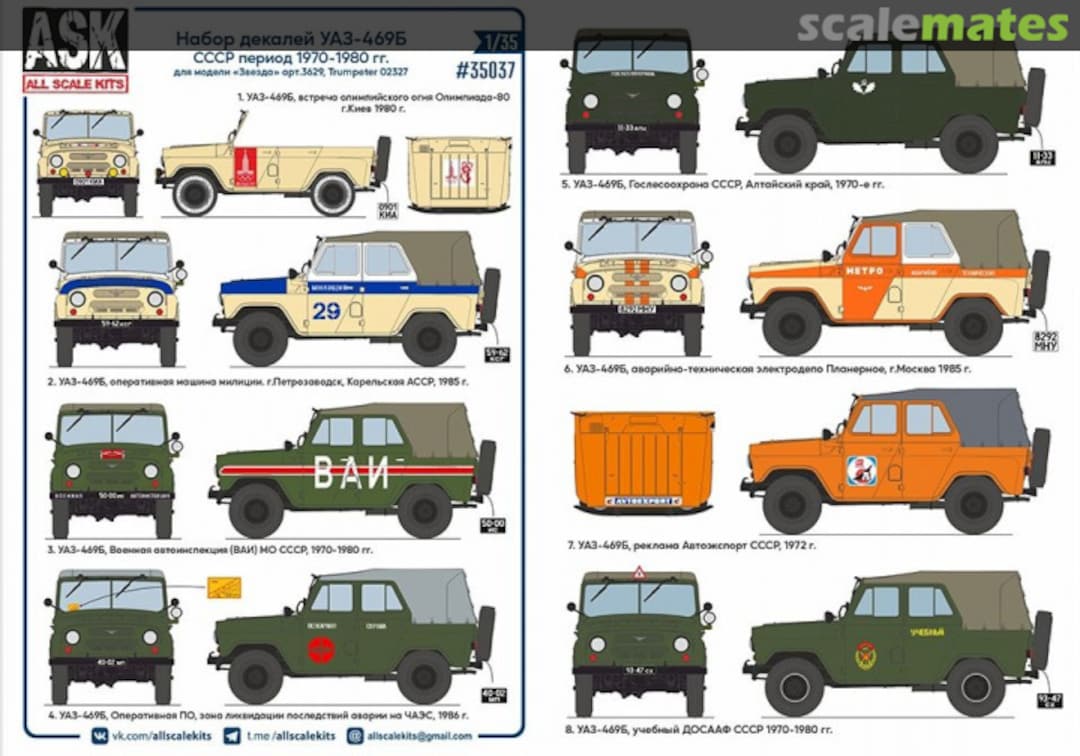 Boxart UAZ-469B: USSR period 1970-1980 35037 All Scale Kits