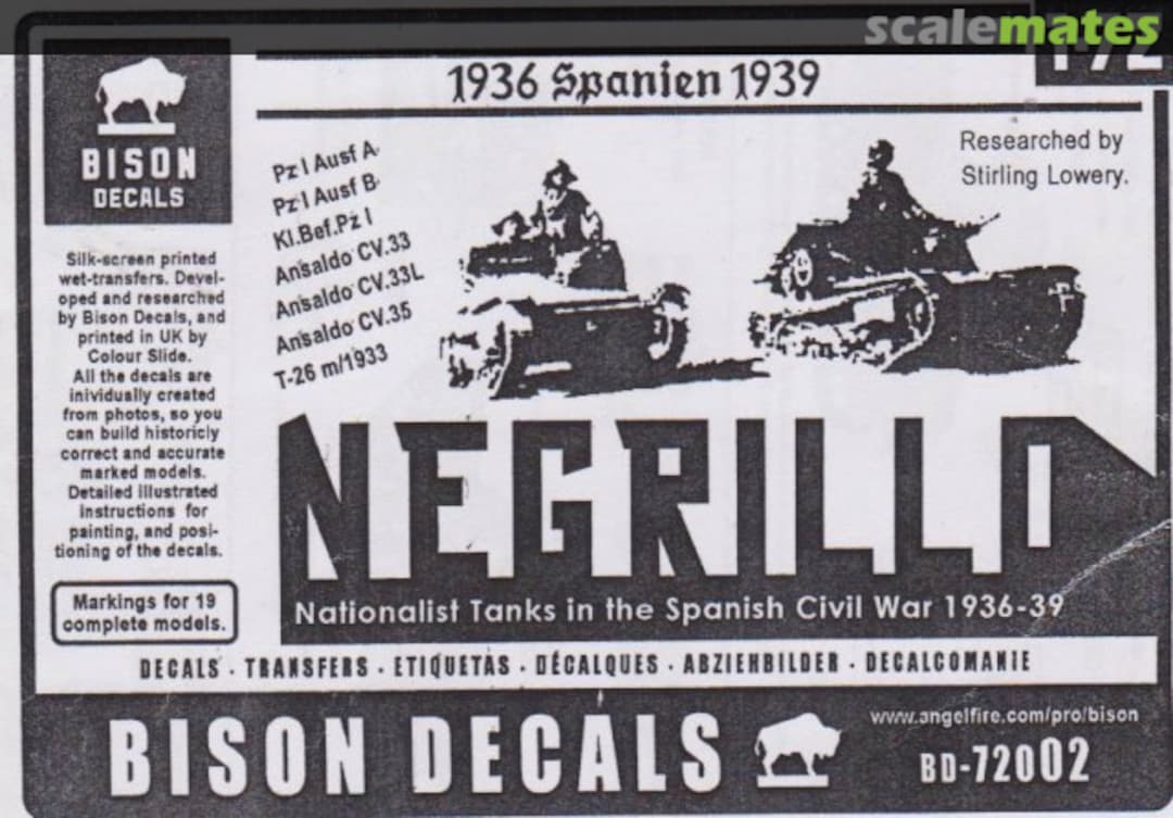 Boxart Negrillo BD-72002 Bison Decals