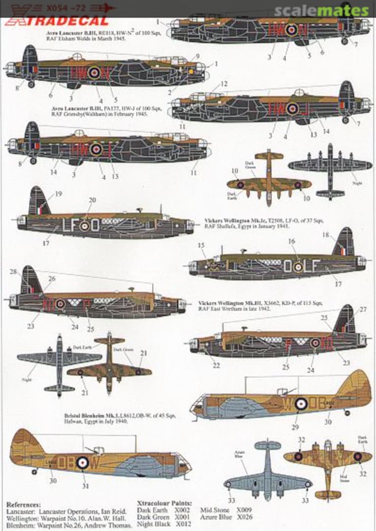 Boxart RAF Bomber Command Part 1 X72-054 Xtradecal