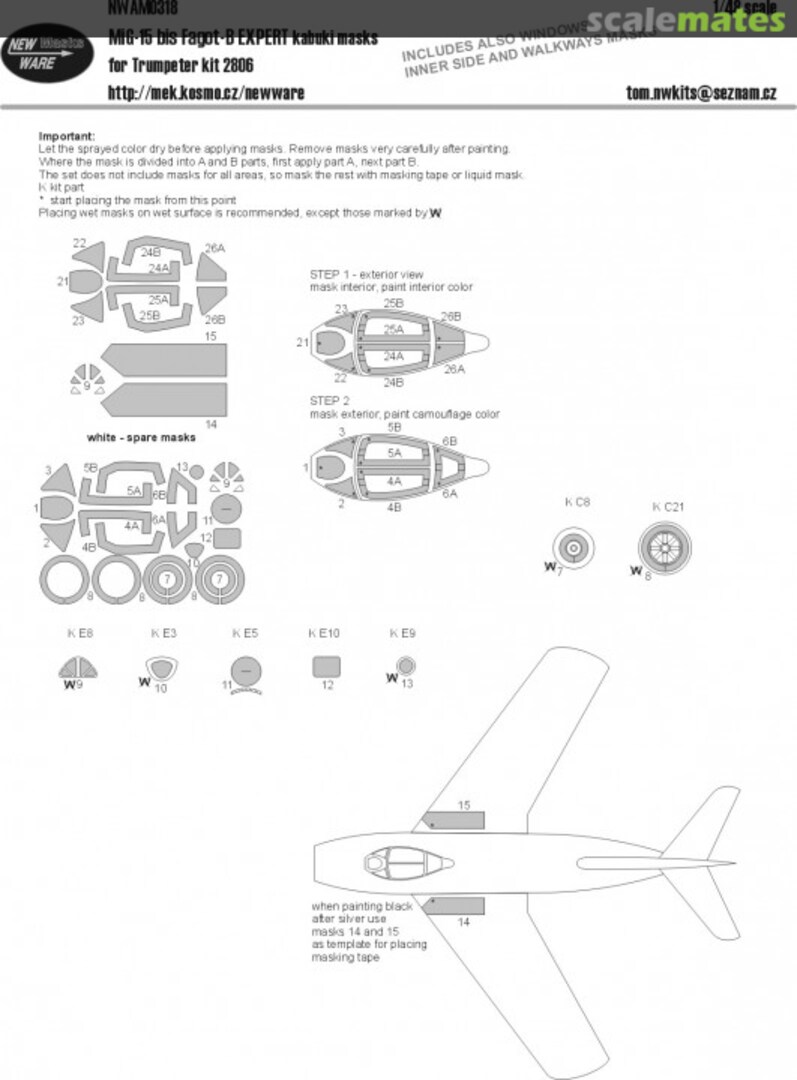 Boxart Mig-15 bis Fagot EXPERT kabuki masks NWAM0318 New Ware