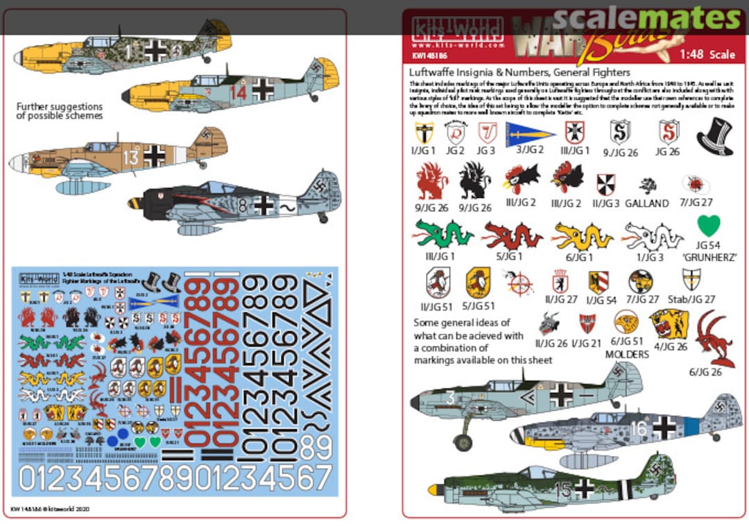 Boxart Luftwaffe Squadron Fighter Markings KW48186 Kits-World