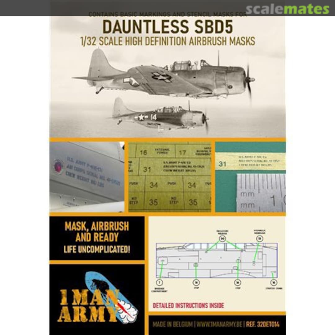 Boxart 1/32 MASK for Dauntless SBD-5 32DET014 1ManArmy