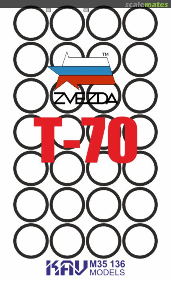 Boxart T-70 wheels paint mask KAV M35 136 KAV models