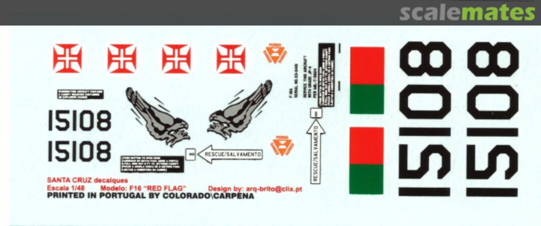 Boxart General Dynamics F-16A "Red Flag" SC48.05 Santa Cruz Modelismo