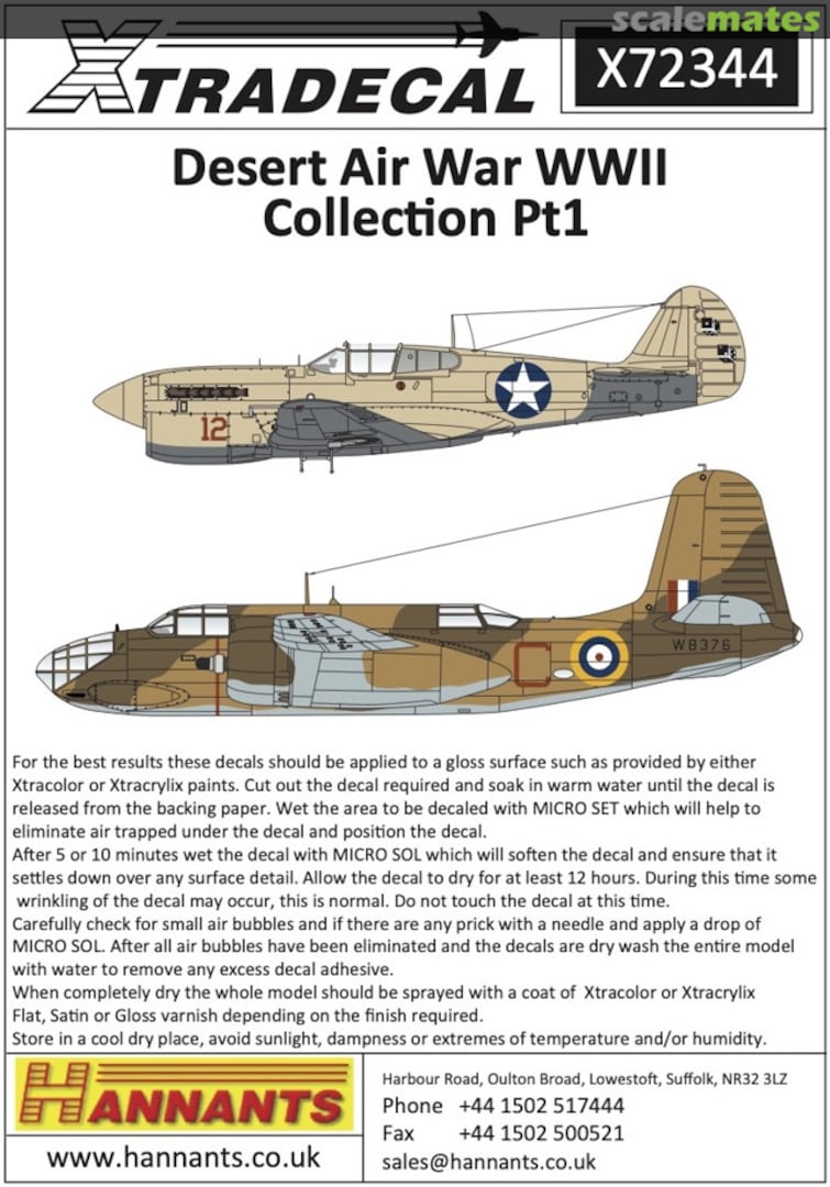 Boxart Desert Air War WWII Collection X72344 Xtradecal