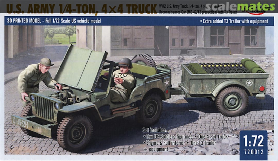 Boxart U.S. Army 1/4 Ton, 4x4 Truck 720012 Mirage Hobby