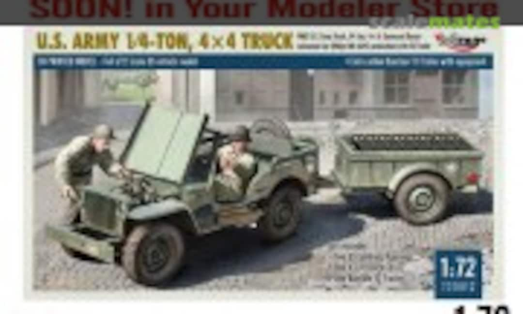 1:72 U.S. Army 1/4 Ton, 4x4 Truck (Mirage Hobby 720012)