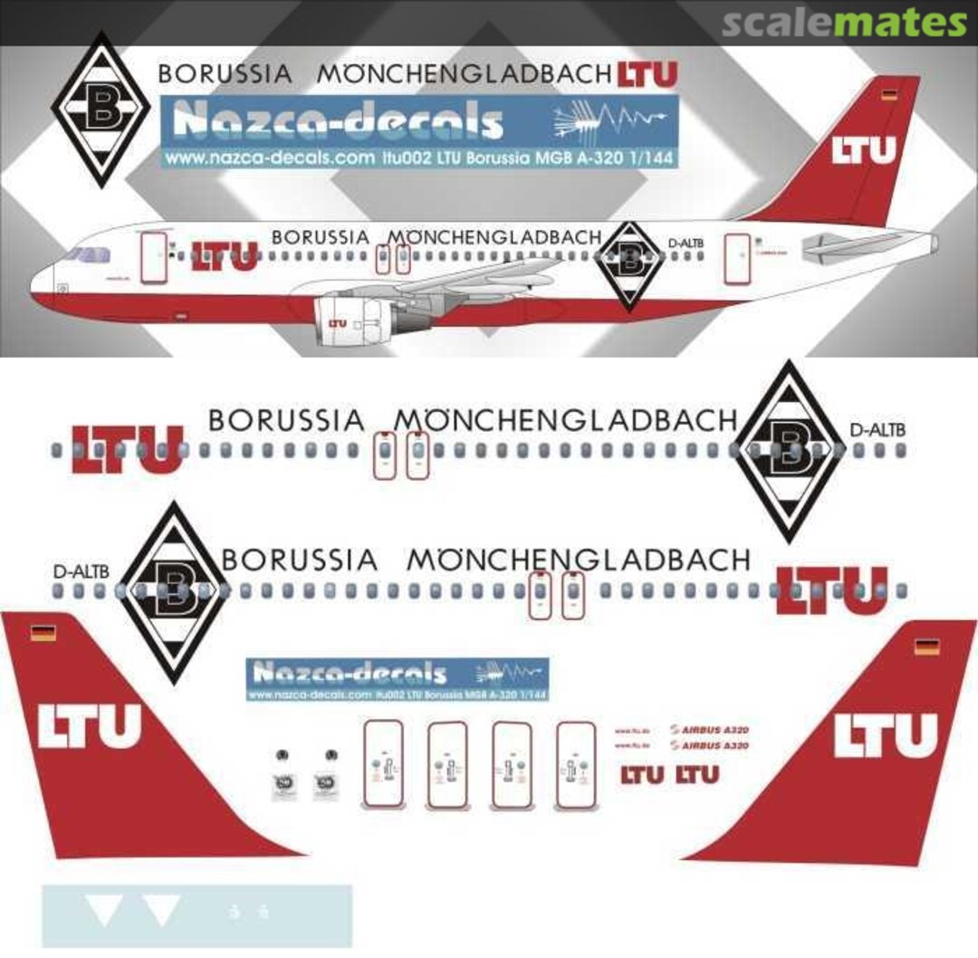 Boxart Airbus A320-214 LTU002 Nazca decals