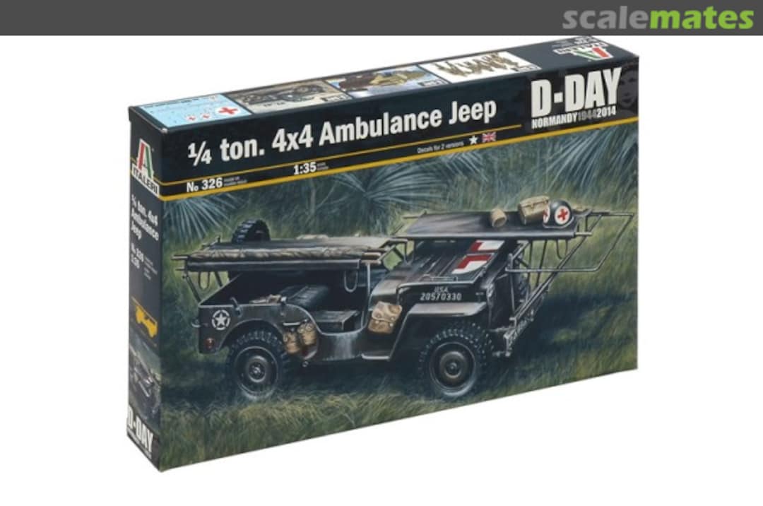 Boxart 1/4 ton. 4x4 Ambulance Jeep 326 Italeri