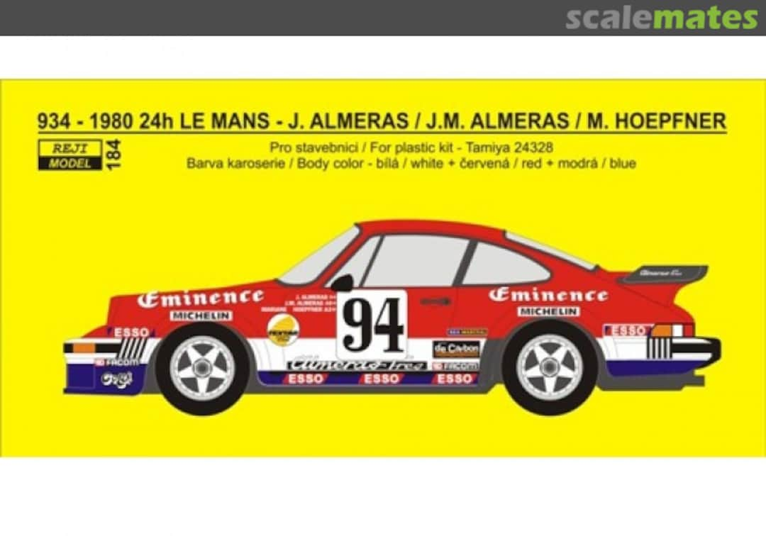 Boxart Porsche 934 184 REJI Model