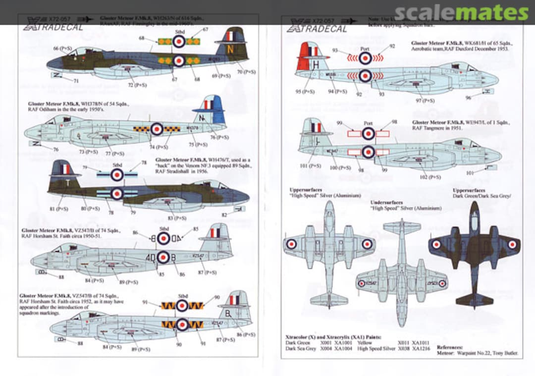 Boxart Gloster Meteor F.Mk.8 Part 1 X72-057 Xtradecal